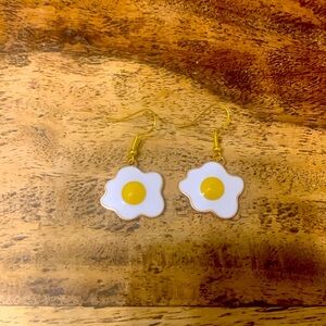 Sunny Side Up Fried Egg 🍳 Dangle Earrings